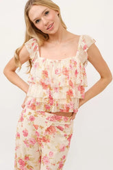 Tiered Ruffled Floral Fishnet Top And the Why